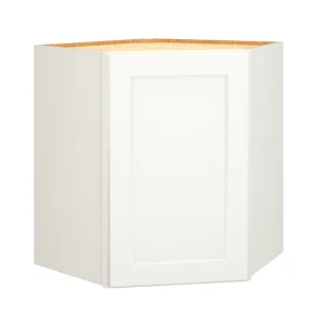 Diamond Express Macaulay 30-in W x 30-in H x 24-in D White Diagonal Corner Wall Fully Assembled Plywood Cabinet (Recessed Panel Square Style)