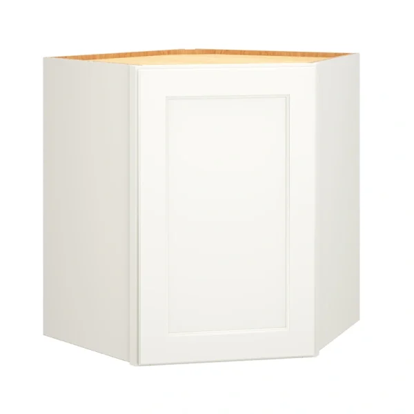 Diamond Express Macaulay 30-in W x 30-in H x 24-in D White Diagonal Corner Wall Fully Assembled Plywood Cabinet (Recessed Panel Square Style)