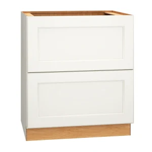 Diamond Express Macaulay 30-in W x 34.5-in H x 24-in D White 2-Drawer Base Fully Assembled Plywood Cabinet (Recessed Panel Square Style)