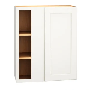 Diamond Express Macaulay 30-in W x 36-in H x 12-in D White Blind Corner Wall Fully Assembled Plywood Cabinet (Recessed Panel Square Style)