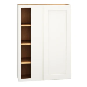Diamond Express Macaulay 30-in W x 42-in H x 12-in D White Blind Corner Wall Fully Assembled Plywood Cabinet (Recessed Panel Square Style)