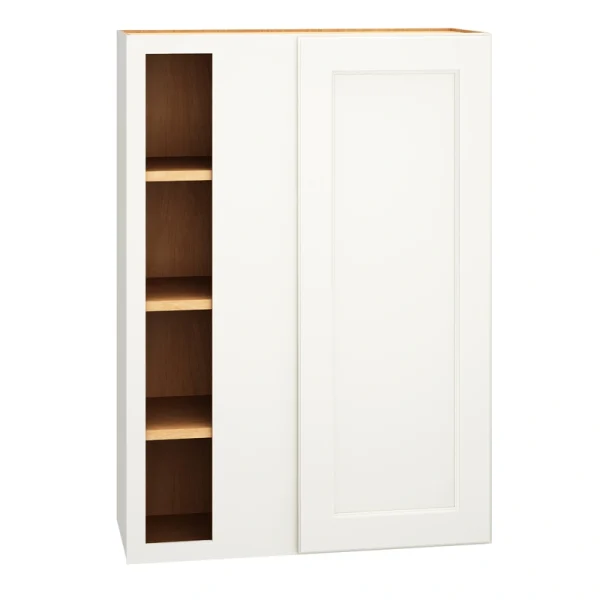Diamond Express Macaulay 30-in W x 42-in H x 12-in D White Blind Corner Wall Fully Assembled Plywood Cabinet (Recessed Panel Square Style)