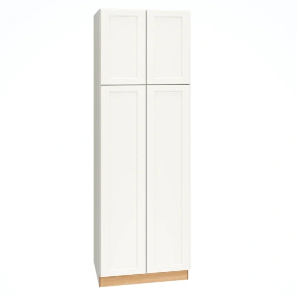 Diamond Express Macaulay 30-in W x 90-in H x 24-in D White Pantry Fully Assembled Plywood Cabinet (Recessed Panel Square Door Style)