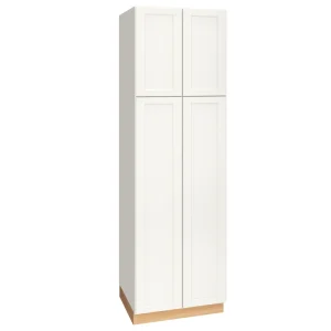 Diamond Express Macaulay 30-in W x 93-in H x 24-in D White Pantry Fully Assembled Plywood Cabinet (Recessed Panel Square Door Style)