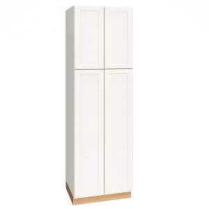 Diamond Express Macaulay 30-in W x 96-in H x 24-in D White Pantry Fully Assembled Plywood Cabinet (Recessed Panel Square Door Style)