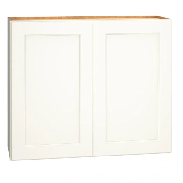 Diamond Express Macaulay 36-in W x 30-in H x 12-in D White Wall Fully Assembled Plywood Cabinet (Recessed Panel Square Door Style)