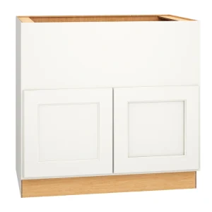 Diamond Express Macaulay 36-in W x 34.5-in H x 24-in D White Apron Front Sink Base Fully Assembled Plywood Cabinet (Recessed Panel Square Style)