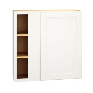 Diamond Express Macaulay 36-in W x 36-in H x 12-in D White Blind Corner Wall Fully Assembled Plywood Cabinet (Recessed Panel Square Style)