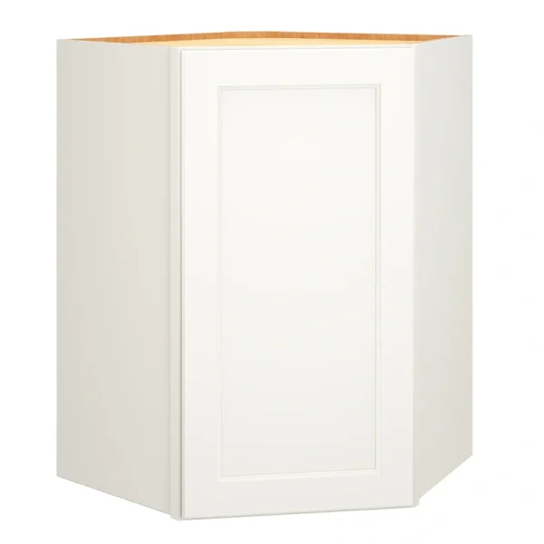 Diamond Express Macaulay 36-in W x 36-in H x 24-in D White Diagonal Corner Wall Fully Assembled Plywood Cabinet (Recessed Panel Square Style)