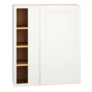 Diamond Express Macaulay 36-in W x 42-in H x 12-in D White Blind Corner Wall Fully Assembled Plywood Cabinet (Recessed Panel Square Style)