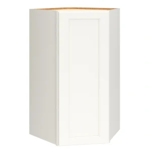 Diamond Express Macaulay 39-in W x 39-in H x 24-in D White Diagonal Corner Wall Fully Assembled Plywood Cabinet (Recessed Panel Square Style)