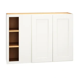 Diamond Express Macaulay 42-in W x 30-in H x 12-in D White Blind Corner Wall Fully Assembled Plywood Cabinet (Recessed Panel Square Style)