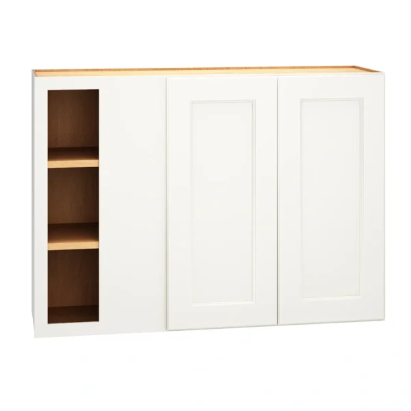 Diamond Express Macaulay 42-in W x 30-in H x 12-in D White Blind Corner Wall Fully Assembled Plywood Cabinet (Recessed Panel Square Style)