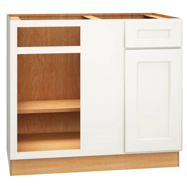 Diamond Express Macaulay 42-in W x 34.5-in H x 24-in D White Blind 1-Drawer Corner Base Fully Assembled Plywood Cabinet (Recessed Panel Square Style)