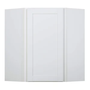 Diamond NOW Arcadia 12-in W x 30-in H x 24-in D White Diagonal Corner Wall Fully Assembled Cabinet (Recessed Panel Shaker Style)