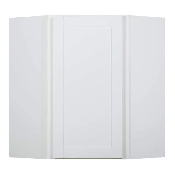 Diamond NOW Arcadia 12-in W x 30-in H x 24-in D White Diagonal Corner Wall Fully Assembled Cabinet (Recessed Panel Shaker Style)