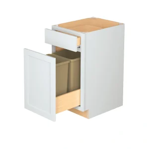 Diamond NOW Arcadia 18-in W x 35-in H x 23.75-in D White 1-Drawer Pull-out Wastebasket Base Fully Assembled Cabinet (Recessed Panel Shaker Style)