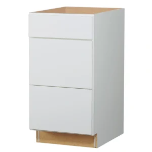 Diamond NOW Arcadia 18-in W x 35-in H x 23.75-in D White 3-Drawer Base Fully Assembled Cabinet (Recessed Panel Shaker Style)