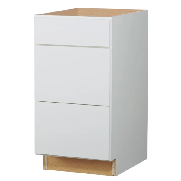 Diamond NOW Arcadia 18-in W x 35-in H x 23.75-in D White 3-Drawer Base Fully Assembled Cabinet (Recessed Panel Shaker Style)