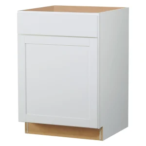 Diamond NOW Arcadia 24-in W x 35-in H x 23.75-in D White 1-Drawer Base Fully Assembled Cabinet (Recessed Panel Shaker Style)