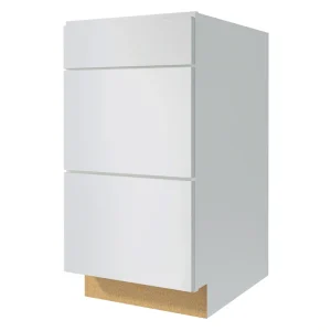 Diamond NOW Arcadia 24-in W x 35-in H x 23.75-in D White 3-Drawer Base Fully Assembled Cabinet (Recessed Panel Shaker Style)