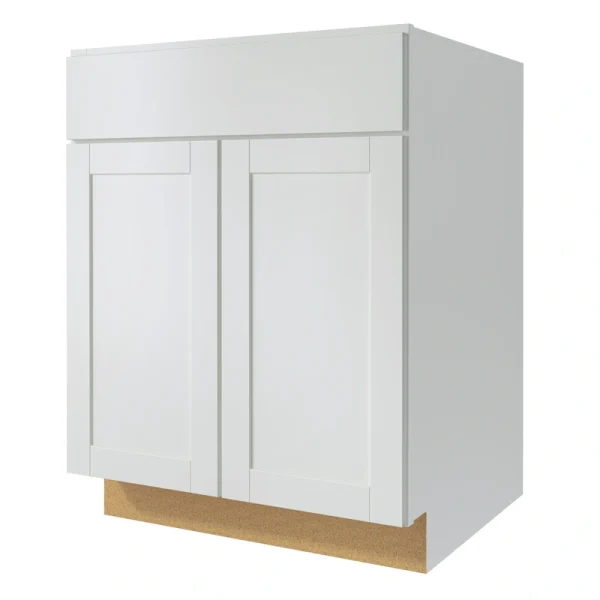 Diamond NOW Arcadia 27-in W x 35-in H x 23.75-in D White 1-Drawer Base Fully Assembled Cabinet (Recessed Panel Shaker Style)