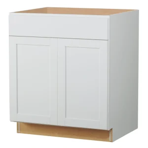 Diamond NOW Arcadia 30-in W x 35-in H x 23.75-in D White 1-Drawer Base Fully Assembled Cabinet (Recessed Panel Shaker Style)