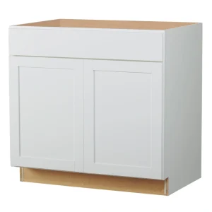 Diamond NOW Arcadia 36-in W x 35-in H x 23.75-in D White 1-Drawer Base Fully Assembled Cabinet (Recessed Panel Shaker Style)