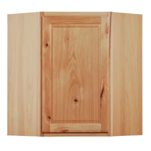 Diamond NOW Denver 12-in W x 30-in H x 24-in D Natural Rustic Hickory Diagonal Corner Wall Fully Assembled Cabinet (Raised Panel Square Style)