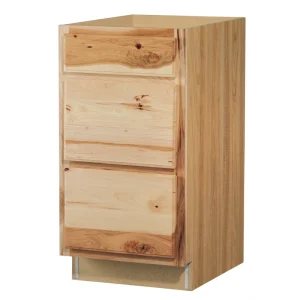 Diamond NOW Denver 18-in W x 35-in H x 23.75-in D Natural Rustic Hickory 3-Drawers Base Fully Assembled Cabinet (Raised Panel Style)