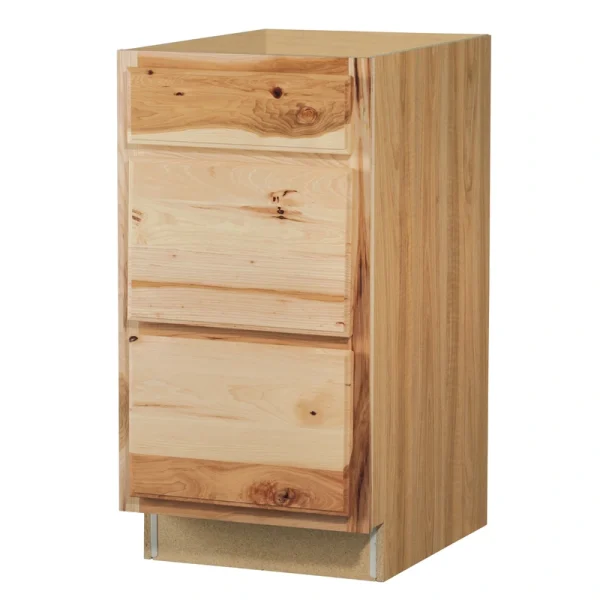 Diamond NOW Denver 18-in W x 35-in H x 23.75-in D Natural Rustic Hickory 3-Drawers Base Fully Assembled Cabinet (Raised Panel Style)