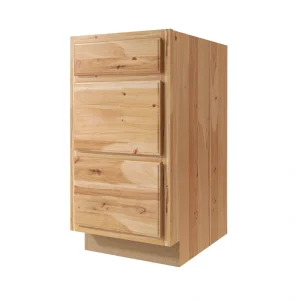 Diamond NOW Denver 24-in W x 35-in H x 23.75-in D Natural Rustic Hickory 3-Drawers Base Fully Assembled Cabinet (Raised Panel Style)