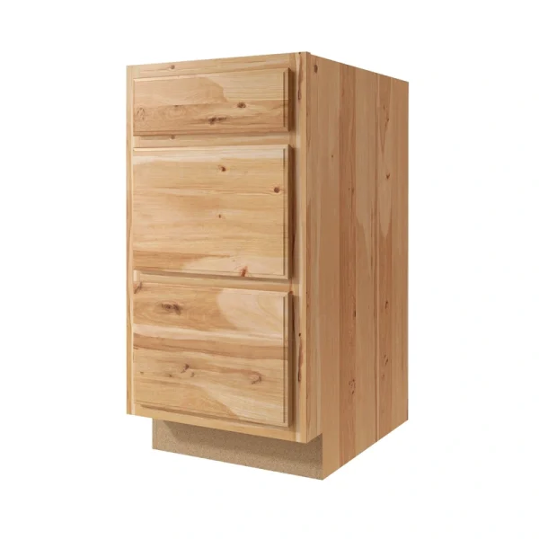 Diamond NOW Denver 24-in W x 35-in H x 23.75-in D Natural Rustic Hickory 3-Drawers Base Fully Assembled Cabinet (Raised Panel Style)