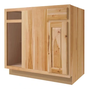 Diamond NOW Denver 36-in W x 35-in H x 23.75-in D Natural Rustic Hickory Blind 1-Drawer Corner Base Fully Assembled Cabinet (Raised Panel Square Style)