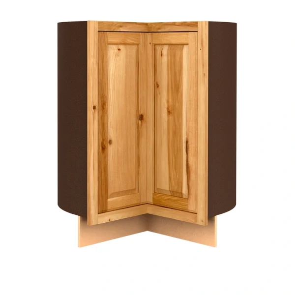 Diamond NOW Denver 36-in W x 35-in H x 23.75-in D Natural Rustic Hickory Lazy Susan Corner Base Fully Assembled Cabinet (Raised Panel Square Style)