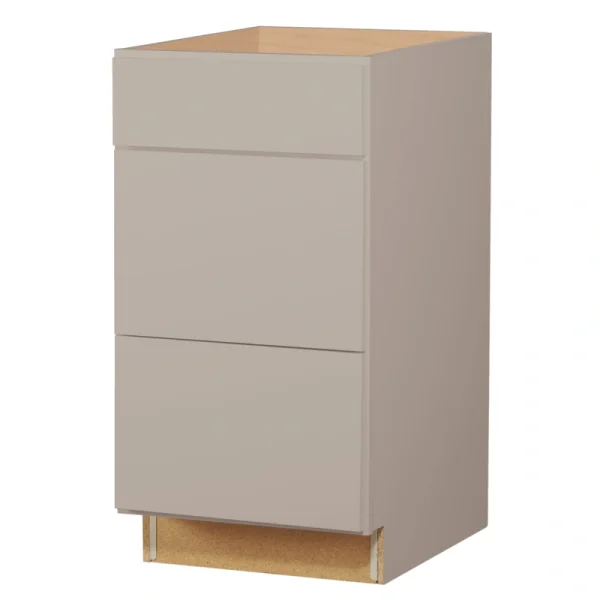 Diamond NOW Wintucket 18-in W x 35-in H x 23.75-in D Cloud Gray 3-Drawers Base Fully Assembled Cabinet (Recessed Panel Style)