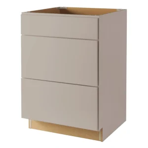 Diamond NOW Wintucket 24-in W x 35-in H x 23.75-in D Cloud Gray 3-Drawers Base Fully Assembled Cabinet (Recessed Panel Style)