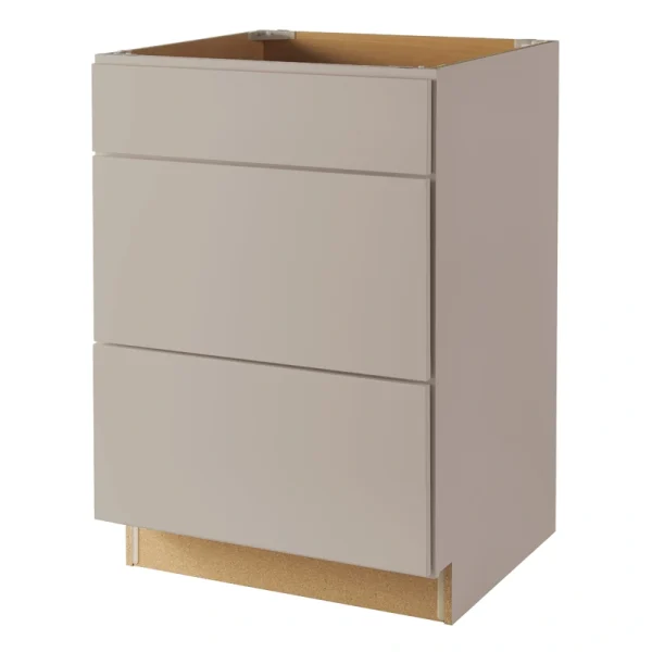 Diamond NOW Wintucket 24-in W x 35-in H x 23.75-in D Cloud Gray 3-Drawers Base Fully Assembled Cabinet (Recessed Panel Style)