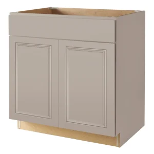 Diamond NOW Wintucket 30-in W x 35-in H x 23.75-in D Cloud Gray Sink Base Fully Assembled Cabinet (Recessed Panel Square Style)