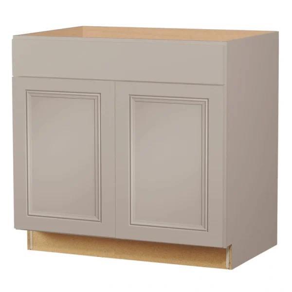 Diamond NOW Wintucket 36-in W x 35-in H x 23.75-in D Cloud Gray 1-Drawer Base Fully Assembled Cabinet (Recessed Panel Square Style)