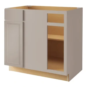 Diamond NOW Wintucket 36-in W x 35-in H x 23.75-in D Cloud Gray Blind 1-Drawer Corner Base Fully Assembled Cabinet (Recessed Panel Square Style)