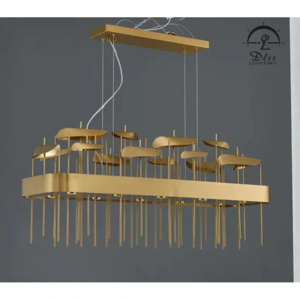 DLSS Lighting Co.,Ltd Home Gold LED Long Italy Indoor Bar Chandelier