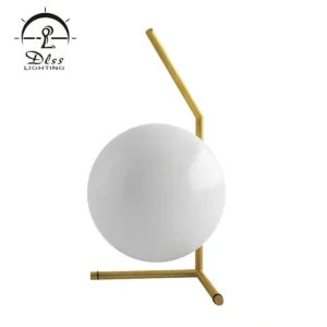 DLSS Lighting Co.,Ltd Wholesale Supplier Lighting Modern Gold Metal White Glass Table Lamps