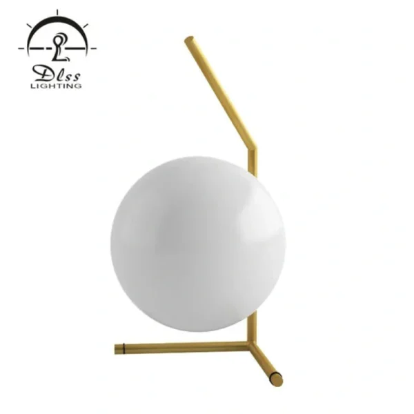 DLSS Lighting Co.,Ltd Wholesale Supplier Lighting Modern Gold Metal White Glass Table Lamps