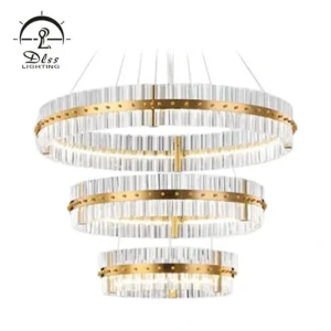 DLSS Lighting Crystal Ring Decorative Hotel Pendant Chandelier Light