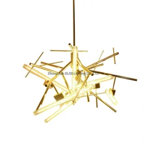 DLSS Lighting Dlss New Restaurant Gold LED Glass Tube Pendant Lighting