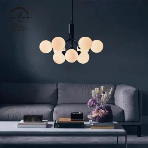 DLSS Lighting Fancy Milky White Glass Cluster Chandelier