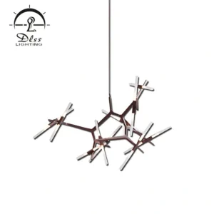 DLSS Lighting G9 Tube Metal Chandelier Lamp for Living Room with Bright Lighting