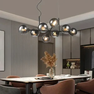 DLSS LIGHTING Glass Iron E27 Fixture Shade Lamp Chandelier for Indoor Hotel Pendant Lighting