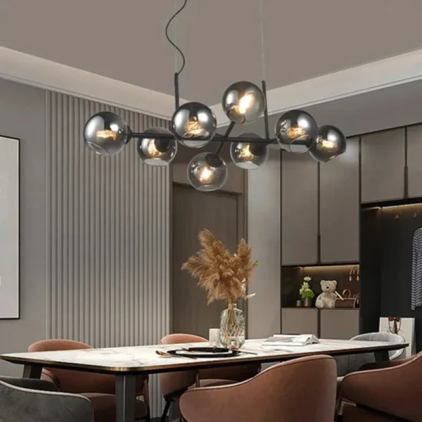 DLSS LIGHTING Glass Iron E27 Fixture Shade Lamp Chandelier for Indoor Hotel Pendant Lighting